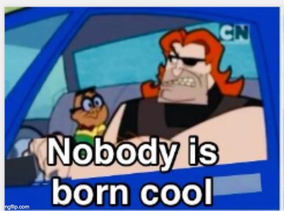 nobody is born cool (one panel) | image tagged in nobody is born cool one picture | made w/ Imgflip meme maker