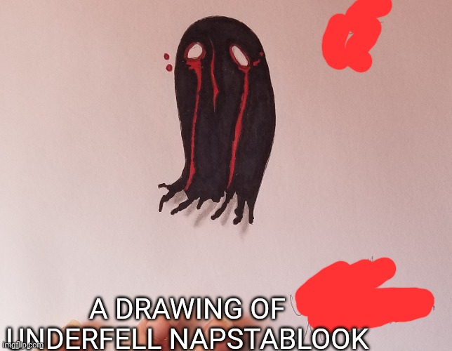 A DRAWING OF UNDERFELL NAPSTABLOOK | made w/ Imgflip meme maker