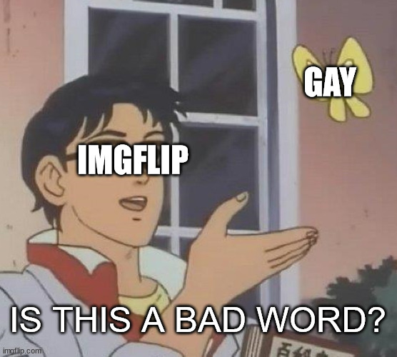 Owo or snoow | IMGFLIP; GAY; IS THIS A BAD WORD? | image tagged in memes,is gay a bad word | made w/ Imgflip meme maker