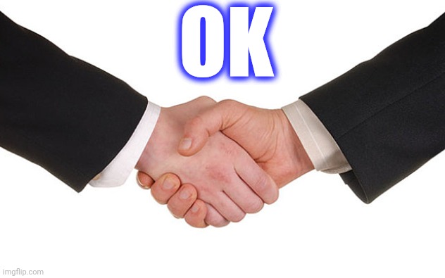 Business Handshake | OK | image tagged in business handshake | made w/ Imgflip meme maker