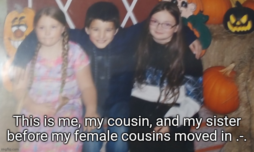 :/ | This is me, my cousin, and my sister before my female cousins moved in .-. | image tagged in ok | made w/ Imgflip meme maker