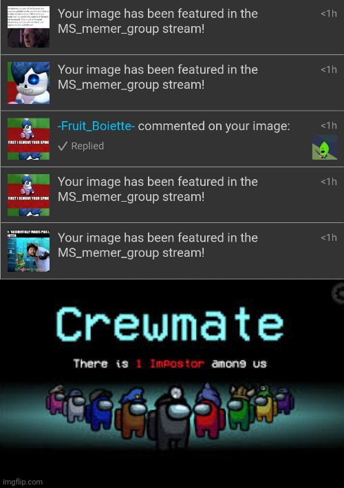 image tagged in there is 1 imposter among us | made w/ Imgflip meme maker