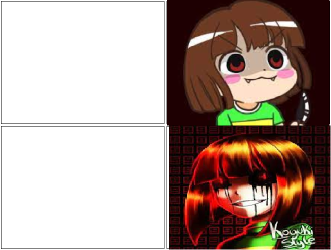 Chara Creepy and Cute Blank Meme Template