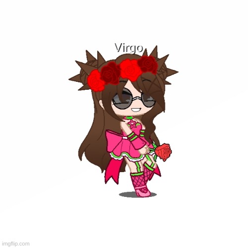Heres virgo because why not (Also pink is not a bad color) | image tagged in gacha,zodiac | made w/ Imgflip meme maker