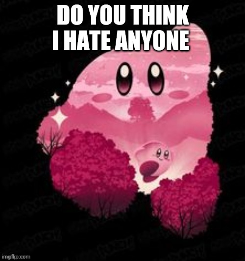 Kirby | DO YOU THINK I HATE ANYONE | image tagged in kirby | made w/ Imgflip meme maker