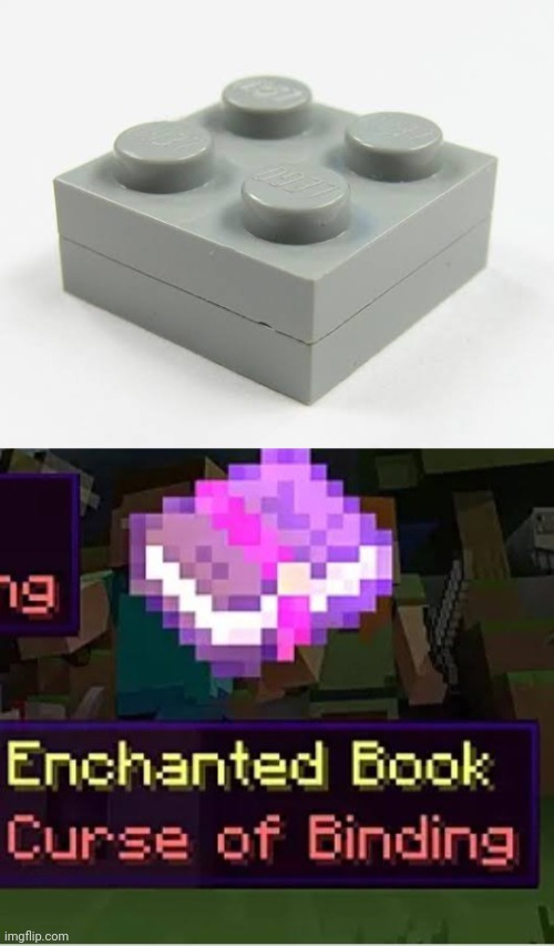 Curse of binding | image tagged in flat lego,minecraft,lego | made w/ Imgflip meme maker
