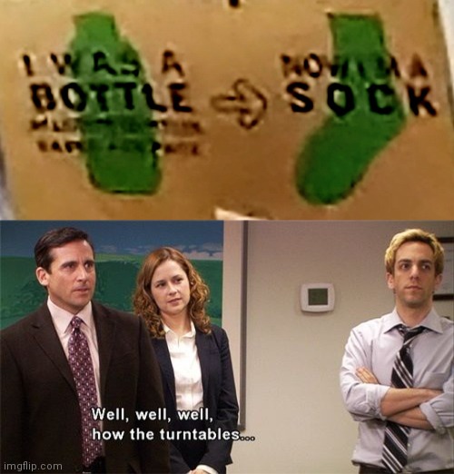 the sock is recycled | image tagged in how the turntables | made w/ Imgflip meme maker