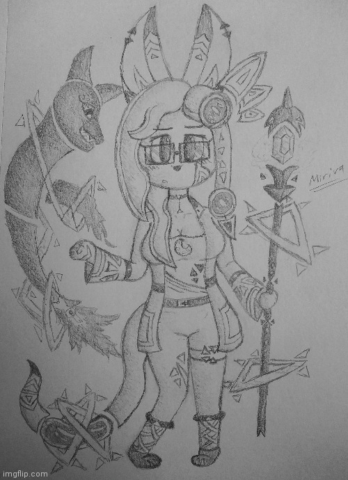 A drawing I made of Luniex's OC Miriva. This took a while, and I hope you like it! :D | image tagged in princevince64,cute,oc,luniex,original character,yay i got a new sketchbook lol | made w/ Imgflip meme maker