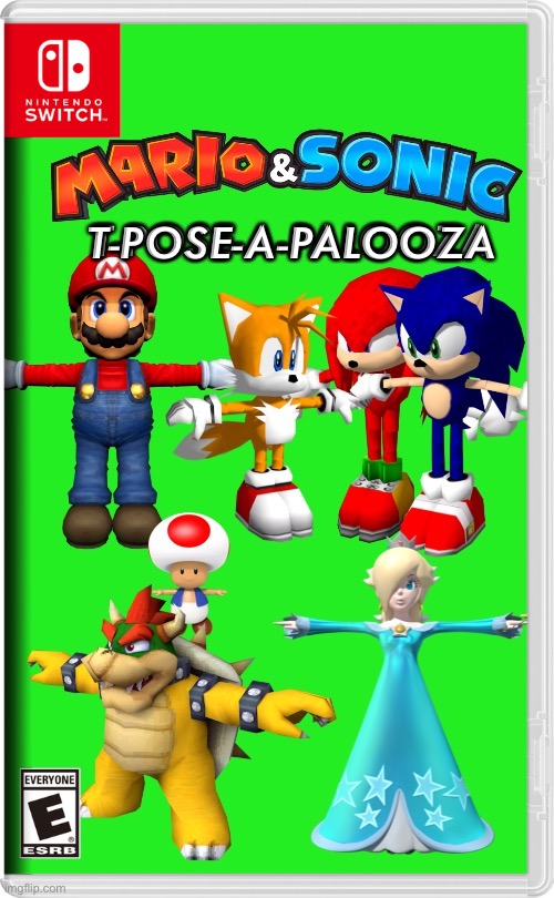 All your favorite characters do the T-pose!!! | T-POSE-A-PALOOZA | image tagged in t pose,nintendo switch,memes | made w/ Imgflip meme maker