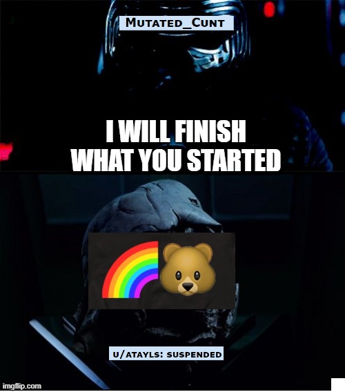 I will finish what you started - Star Wars Force Awakens | I WILL FINISH WHAT YOU STARTED | image tagged in i will finish what you started - star wars force awakens | made w/ Imgflip meme maker