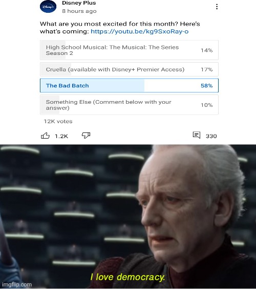 image tagged in i love democracy,the bad batch | made w/ Imgflip meme maker