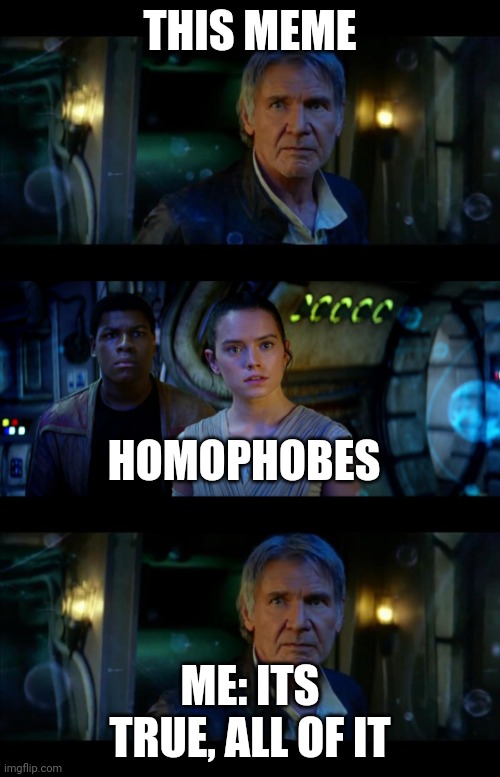 It's True All of It Han Solo Meme | THIS MEME ME: ITS TRUE, ALL OF IT HOMOPHOBES | image tagged in memes,it's true all of it han solo | made w/ Imgflip meme maker