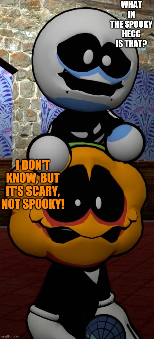 WHAT IN THE SPOOKY HECC IS THAT? I DON'T KNOW, BUT IT'S SCARY, NOT SPOOKY! | made w/ Imgflip meme maker