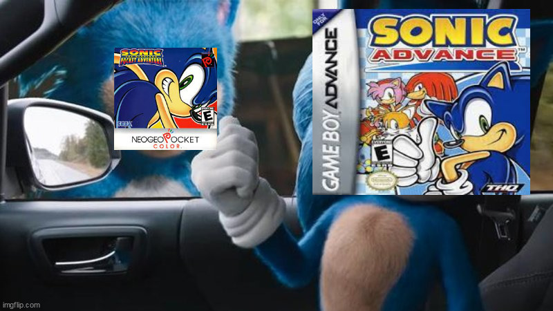 But hey, at least Sonic Pocket adventure got 10 from IGN | image tagged in sonic movie old vs new,sonic advance,sonic pocket adventure | made w/ Imgflip meme maker