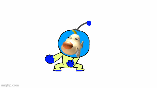 Louie from pikmin doing spooky month | image tagged in gifs,pikmin | made w/ Imgflip images-to-gif maker
