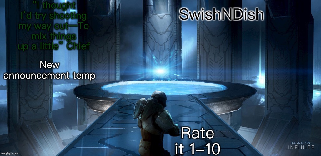 E | New announcement temp; Rate it 1-10 | image tagged in swishndish announcement | made w/ Imgflip meme maker