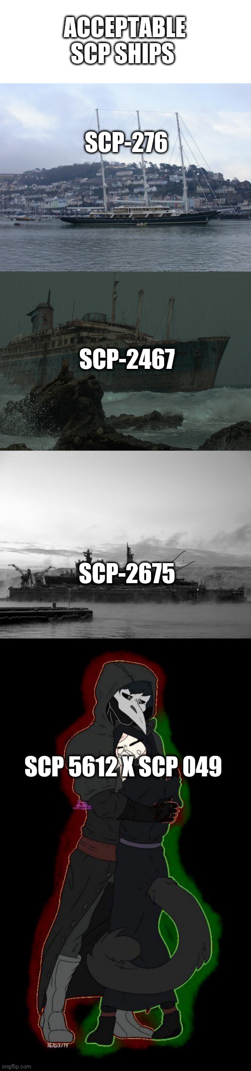 Y e s | ACCEPTABLE SCP SHIPS; SCP-276; SCP-2467; SCP-2675; SCP 5612 X SCP 049 | made w/ Imgflip meme maker