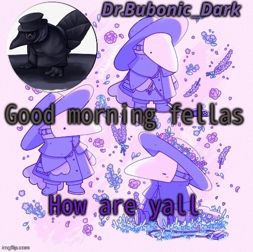 Bubonics Coot Plague doctor temp | Good morning fellas; How are yall | image tagged in bubonics coot plague doctor temp | made w/ Imgflip meme maker