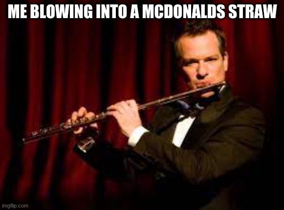 ME BLOWING INTO A MCDONALDS STRAW | image tagged in plastic straws,flute | made w/ Imgflip meme maker