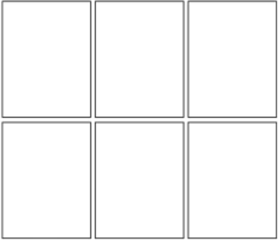 High Quality 6x2 empty squares Blank Meme Template