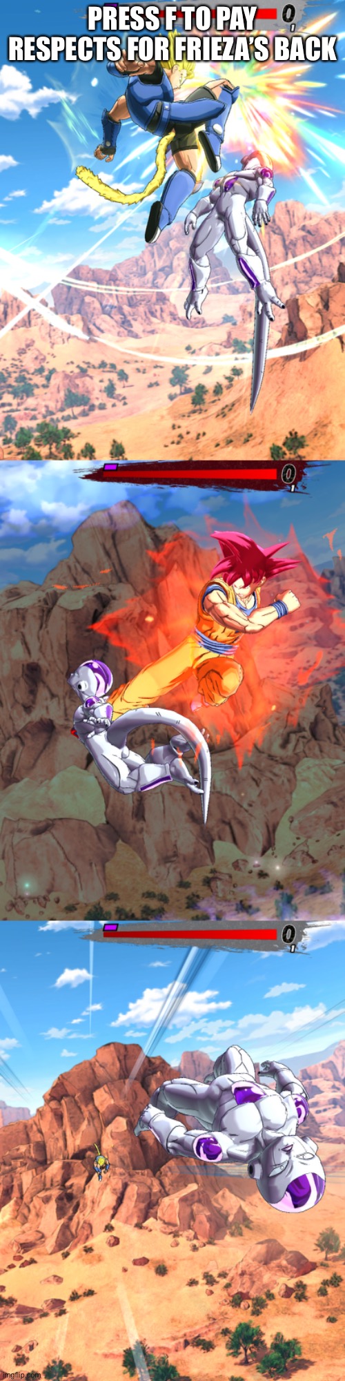 PRESS F TO PAY RESPECTS FOR FRIEZA’S BACK | made w/ Imgflip meme maker