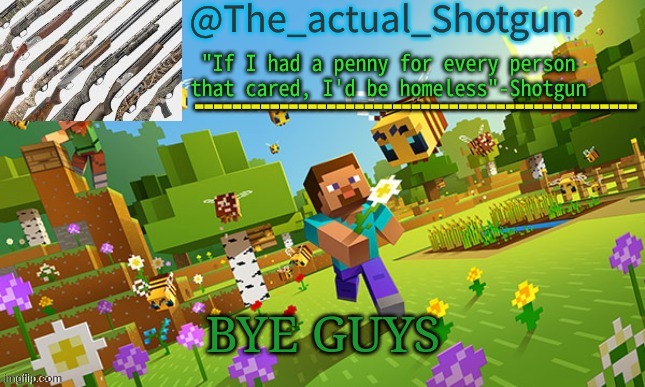 Ty | BYE GUYS | image tagged in the_shotguns new announcement template | made w/ Imgflip meme maker