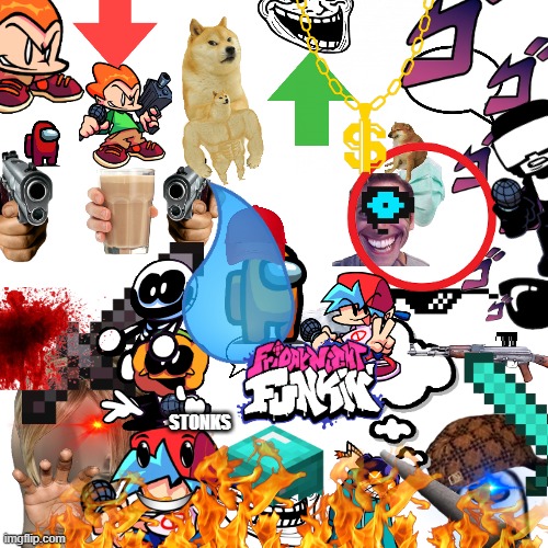 all the stickers in one | STONKS | image tagged in memes,blank transparent square | made w/ Imgflip meme maker