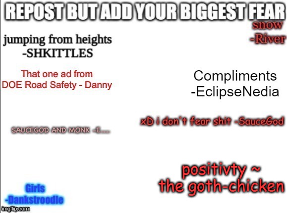 positivty ~ the goth-chicken | made w/ Imgflip meme maker