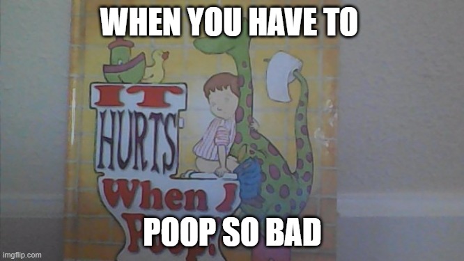 when you have to... | WHEN YOU HAVE TO; POOP SO BAD | image tagged in it hurts when i poop | made w/ Imgflip meme maker