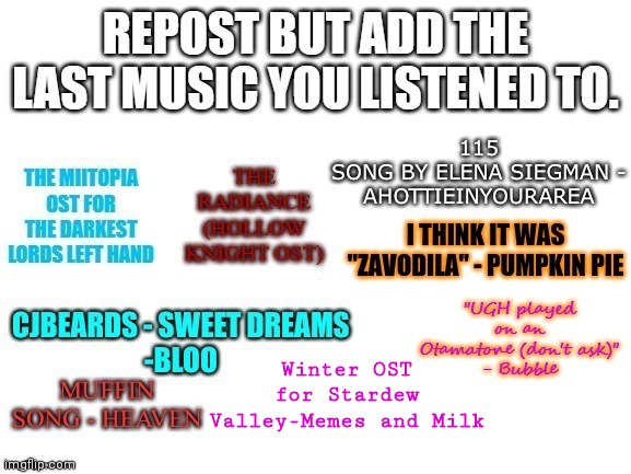 It's a bop tho | Winter OST for Stardew Valley-Memes and Milk | image tagged in funny,chain,oh wow are you actually reading these tags,memes | made w/ Imgflip meme maker