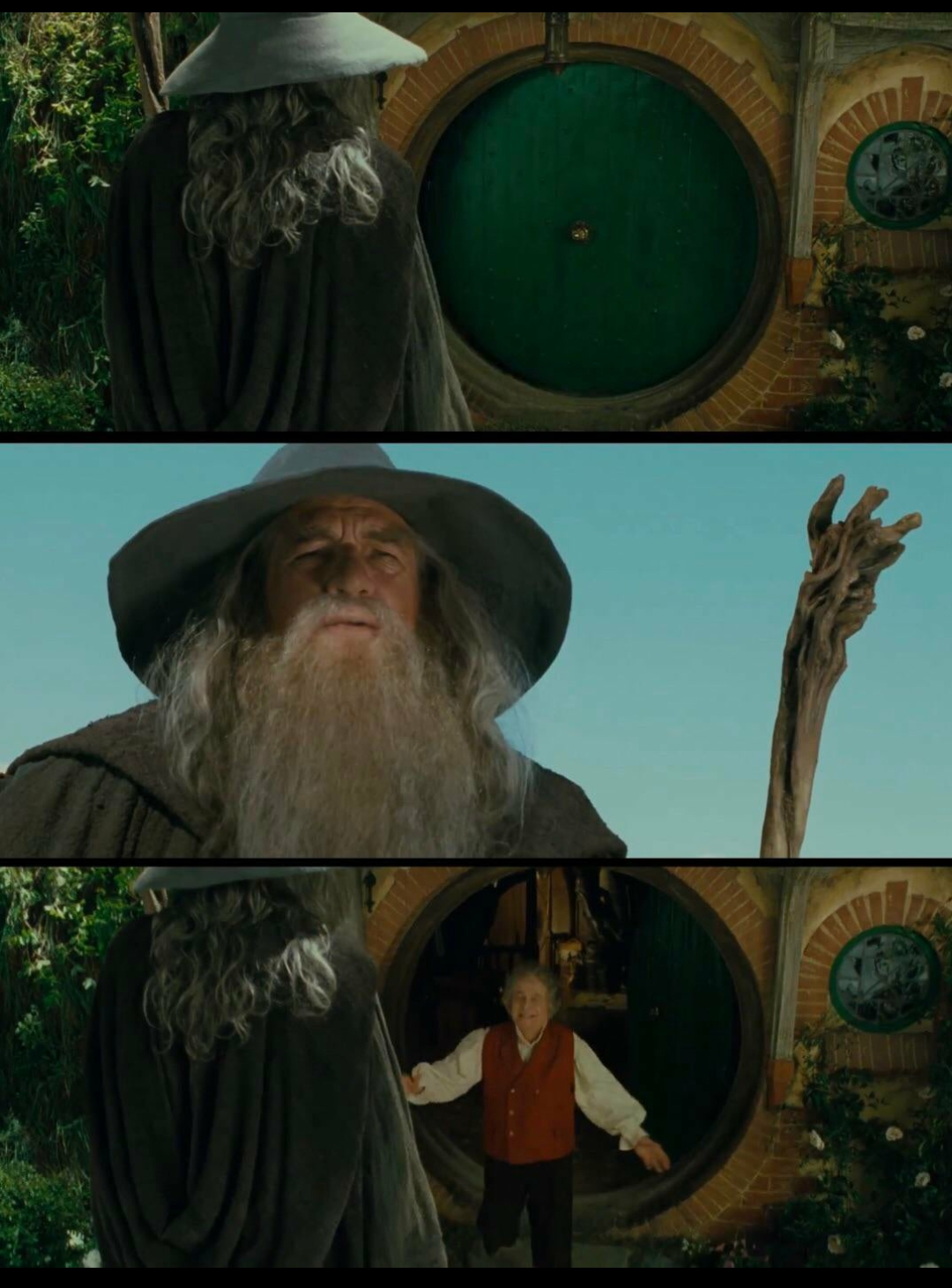 High Quality Bilbo Welcomes Gandalf Blank Meme Template