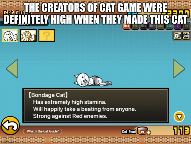 THE CREATORS OF CAT GAME WERE DEFINITELY HIGH WHEN THEY MADE THIS CAT | made w/ Imgflip meme maker
