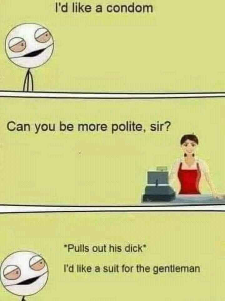 Dick joke suit for the gentleman Blank Meme Template