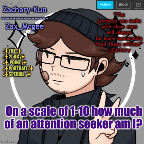 Personally I think 3-4 | On a scale of 1-10 how much of an attention seeker am I? | made w/ Imgflip meme maker