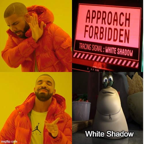 White Shadow | White Shadow | image tagged in memes,drake hotline bling | made w/ Imgflip meme maker