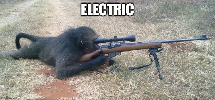 Sniper Monkey | ELECTRIC | image tagged in sniper monkey | made w/ Imgflip meme maker