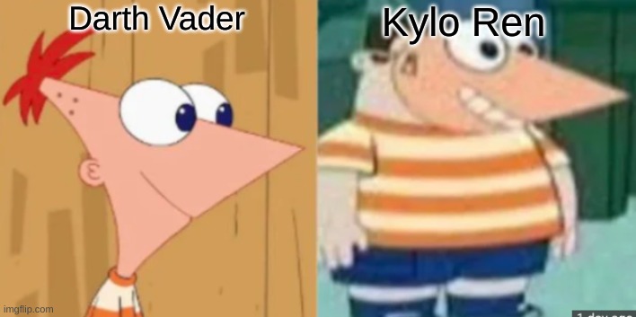 Buford Dressed As Phineas | Darth Vader; Kylo Ren | image tagged in buford dressed as phineas | made w/ Imgflip meme maker