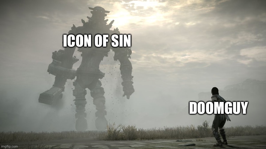 Fantasy Painting Object Labeling Meme | ICON OF SIN; DOOMGUY | image tagged in fantasy painting object labeling meme | made w/ Imgflip meme maker