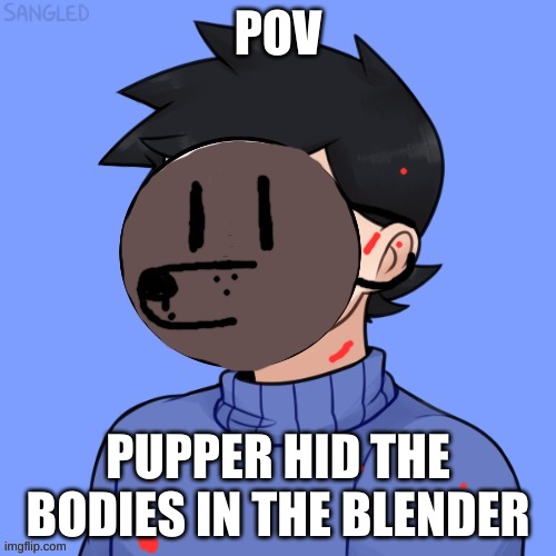 Human Pupper | POV; PUPPER HID THE BODIES IN THE BLENDER | image tagged in human pupper | made w/ Imgflip meme maker