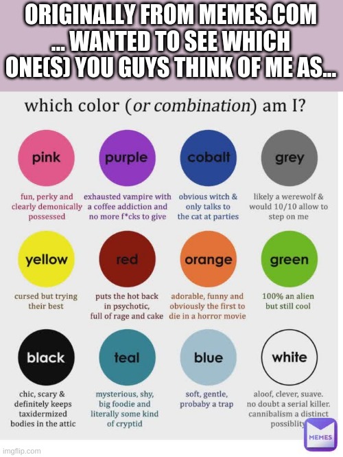 Which one(s) am I? |  ORIGINALLY FROM MEMES.COM ... WANTED TO SEE WHICH ONE(S) YOU GUYS THINK OF ME AS... | image tagged in memes | made w/ Imgflip meme maker
