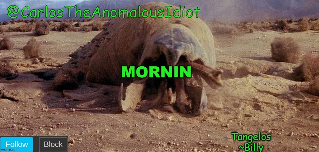 CarlosTheAnomalousIdiot Tremors Template | MORNIN | image tagged in carlostheanomalousidiot tremors template | made w/ Imgflip meme maker