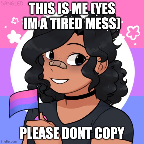 All People are valid | THIS IS ME (YES IM A TIRED MESS); PLEASE DONT COPY | image tagged in bisexual,valid,no discrimination | made w/ Imgflip meme maker