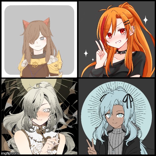 RP with the Maidens. Take your pick of Terra, Ignis, Zephyr, or Aqua. (Nox is technically a Maiden, but she isn't one of the opt | made w/ Imgflip meme maker