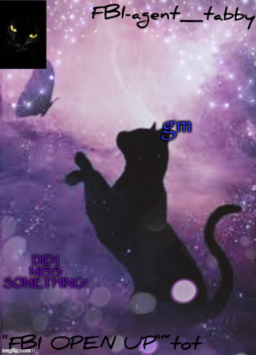 T E LL M E | gm; DID I MISS SOMETHING? | image tagged in fbi tabby's announcement temp | made w/ Imgflip meme maker