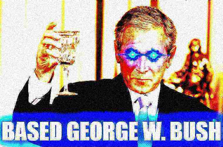 Based George W. Bush deep-fried 1 Blank Meme Template