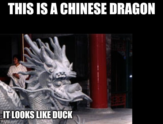 THIS IS A CHINESE DRAGON; IT LOOKS LIKE DUCK | made w/ Imgflip meme maker