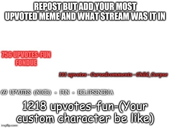 this is mine | 1218 upvotes-fun-(Your custom character be like) | image tagged in memes,most upvoted meme | made w/ Imgflip meme maker