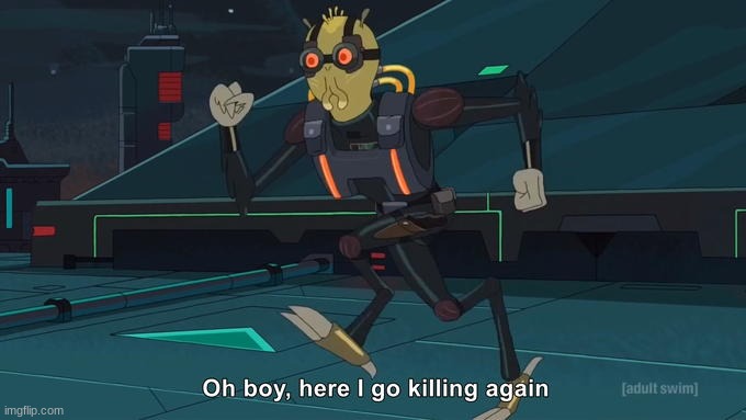 Haha i'm just killing myself and no one else! <3 | image tagged in oh boy here i go killing again | made w/ Imgflip meme maker
