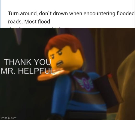 Yeah I Know... | image tagged in thank you mr helpful,bruh,ninjago,flood,why are you reading this | made w/ Imgflip meme maker