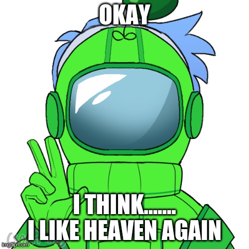 Opinon Change | OKAY; I THINK....... I LIKE HEAVEN AGAIN | image tagged in yoshi_official | made w/ Imgflip meme maker